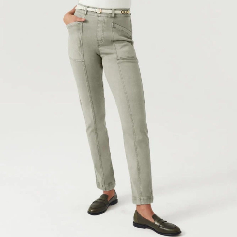 Spanx Stretch Twill Straight Leg Pant - Olive Oil Green - Women’s M